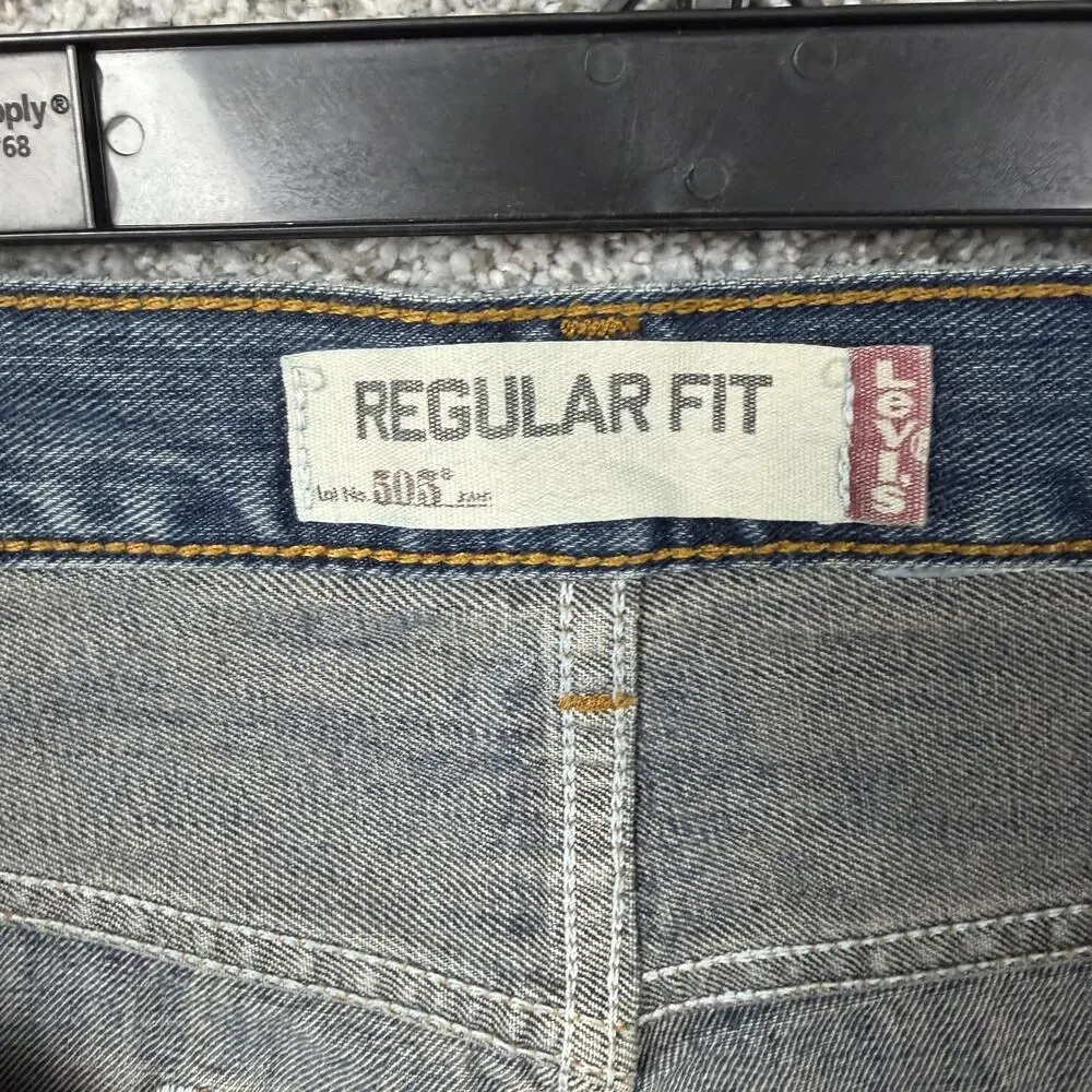 Levis 505 Regular Fit Jeans Mens 34x29 Blue Straight Denim Mid Wash Classic
